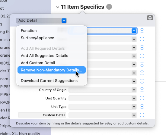 Remove non-mandatory specifics